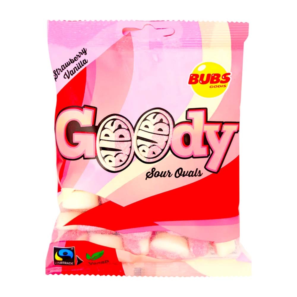 BUBS Goody Sour Ovals Strawberry Vanilla 90g