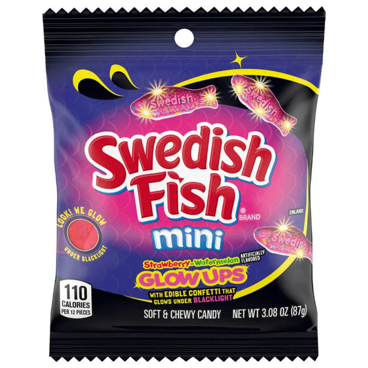 Swedish Fish Mini Glow Ups 87g OhMyCandyBox